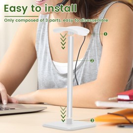 TKSDWBLTY Headphone Stand Detachable Headphones Holder Universal Gaming Headset Holder Space Saving Stand for Most Wired and Wireless Headphones,White (White 10Pcs)