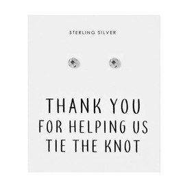 Philip Jones Sterling Silver Thank You for Helping us Tie The Knot Earrings