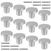 JIAYUET 12 Pack Round Silver Cabinet Knobs,Kitchen Round Door Knobs