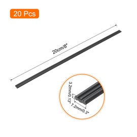 MECCANIXITY 20pcs 8 Inch Plastic Welding Rods PP Welding Strips for Plastic Welder Black