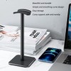 Base Antideslizante Soporte Auriculares con Esquinas Redondeadas y Barra de Soporte de Aluminio (Negro)