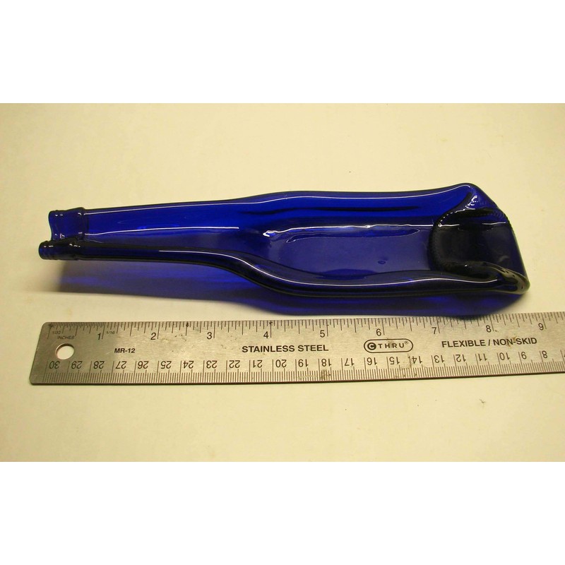 Upcycled Cobalt Blue Glass Beer Bottle Spoon Rest Small Dish