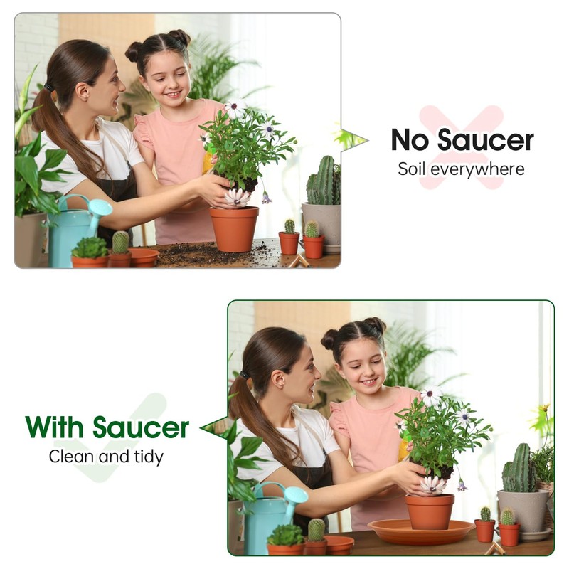 4 Pack of 12 inch Plant Saucers - Heavy Duty