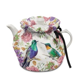 ZUXONGSY Hummingbird Tea Cozy for Teapot Insulated Kitchen Decor Flower Tea Pot Cover for Keeping Warm Teapot Dust Protector for Women