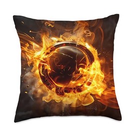 Bullet With Fire and Flames Throw Pillow