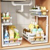 PXRACK Under Sink Organizer, Adjustable Height, 2 Tier Pull Out