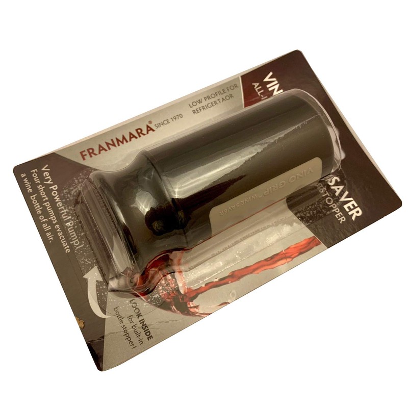 Franmara Vino Wine Saver Vacuum Pump and Stopper, Black, (Pack