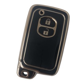 Kinotaka TPU Smart Key Case Designed for Toyota Prius 30 Series, Prius α, Aqua, 86, Vitz, Corolla etc. 2 Button Smart Key Cover, Black