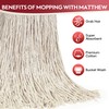 MATTHEW CLEANING 24oz 12Pack Cotton Floor Mop,Cotton Looped-Open String Heavy