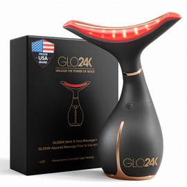 GLO24K - Dispositivo de belleza para rejuvenecimiento de la piel para cara y cuello, basado en tecnologa LED de triple accin, trmica y vibracin....   