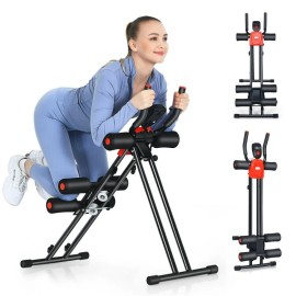 Unbranded Foldable Core Abdominal Trainer Adjustable AB Crunch Workout Machine LCD Display