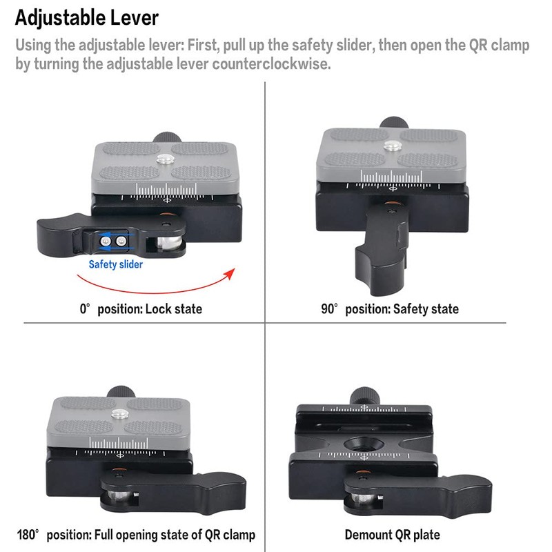 Eacam CL-50LS Aluminum Alloy Quick Release Clamp with Adjustable Lever