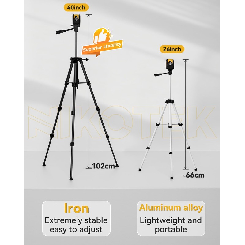 Laser Level with 40” Tripod,100Ft Self-Leveling Green Beam Horizontal and