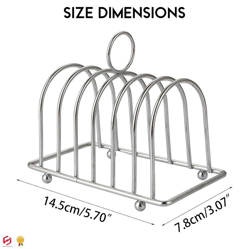 Toast Rack Chrome Toast Holder Rack with Ball Feet Stand