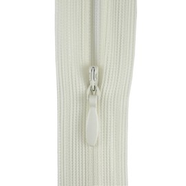 Invisible Zip Fasteners, Pack of 5, Suitable for Lightweight Fabric (Cream White, 22 inch)