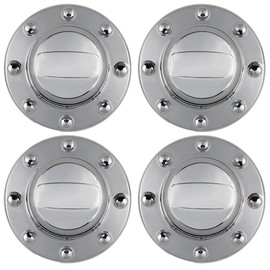 ECCPP 4PC Set 2 Front and 2 Rear Chrome 7 Wheel Hub Center Cap for 2011-2018 Dodge RAM 3500 Dually 1-ton Truck Alcoa OEM Replacement Durable - Modern & Stylish Auto Tire Replacement Exterior Caps