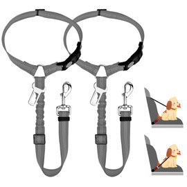 2 PCS Verstellbarer Anschnallgurt Hund Auto kopfstütze, Sicherheitsgeschirr Hund, Hunde Sicherheitsgurt für Kleine Hunde