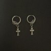 Unbranded 925 Silver Plated Cross Dangle Drop Earrings for Men