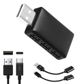 MAX=TECH - Compact Wired to Wireless Adapter for Carplay and Android Auto, with USB Type A and C Adapters - 2 in 1 - Fast Reliable and Easy to Use - All Car Models