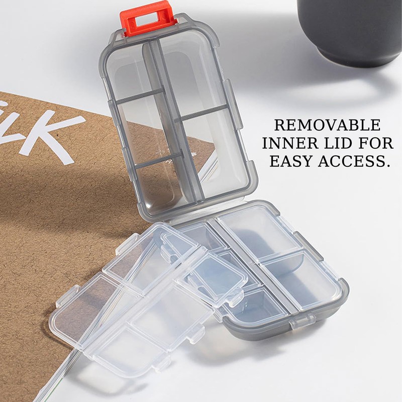 Acquwistach 4Pack Travel Pill Organizer with 64 Stickers - 10
