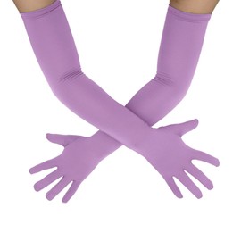 Sheface Men's and Women's 22" Spandex Long Gloves Stretchy Costume Gloves Banquet Party Wedding Gloves, Light Purple, One Size