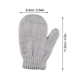 Boao 6 Pairs Toddler Mittens Kids Winter Knit Gloves Stretch Mittens for kids Toddler Boys Girls(Black, White, Gray, Red, Rosy, Dark Blue)