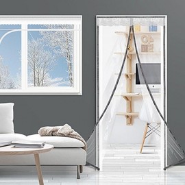 Transparent Windproof Vinyl Door & Window Draft Blocker Curtain for Balcony & Entrance - Cold Weather Protection Urethane Windproof Vinyl for Entrance Door 120x210cm