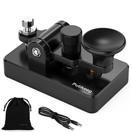 PUTIKEEG Amateur Radio Key Paddle Morse Train Machine - Magnetic Feedback Manual Upright Electric Key, Rebound Rebound Magnetic Circuit on Camping or Pota, Sota, Rota, and/or Cabin