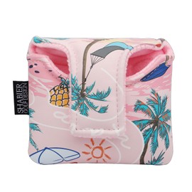 SHABIER Pink Large Mallet Golf Head Cover with Aloha Tropical Hawaii Surf Beach Design
