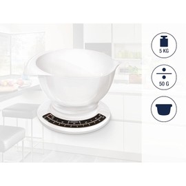 Soehnle Culina Pro Analogue Kitchen Scales with 2.5 L Mixing Bowl White/Black