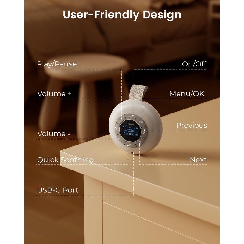 Glocusent Portable Sound Machine for Baby Kids Adults - 62