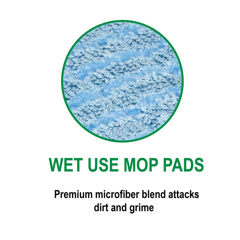 CleanAide Twist Yarn Microfiber Flat Mop Pad with Scrub Strips