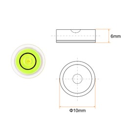 sourcing map 6pcs Round Bubble Level 10x6mm Mini Circular Bullseye Spirit Levels for Leveling Camera Tripod Telescope Workshop Turntable Pictures Frame, Green
