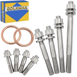 GOLKNHA Cylinder Head Titanium Head Stud Bolt Nut Kit Set Compatible with Honda TRX 400EX TRX400X 400EX 400X 1999-2014 XR400 XR400R 1996-2004#90083-KG0-981 90085-KCY-670 90301-HM8-000 18291-MN5-650