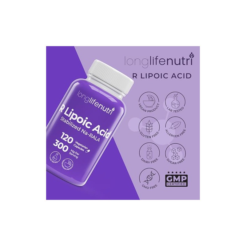 Longlifenutri ?cido R-alfa Lipoico Estabilizado 300 Mg: