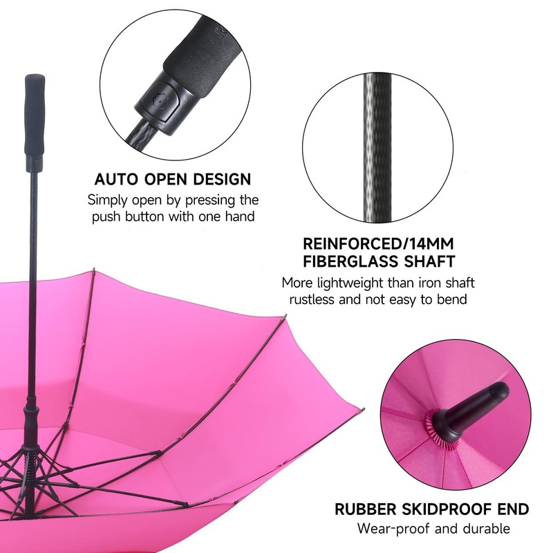 RUMBRELLA 55/62 Inch UV Golf Umbrella Large Oversize Double Canopy