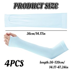 ALLGAYER 4 Pairs UV Protection Cooling Arm Sleeves, Cooling Compression Arm Sleeve, Sun Protection Arms Sleeve for Cycling, Driving, Golf, Hiking, Outdoor Sports
