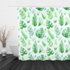 Unique Plant Leaves Pattern Shower Curtain Waterproof Mildew Proof Bathroom