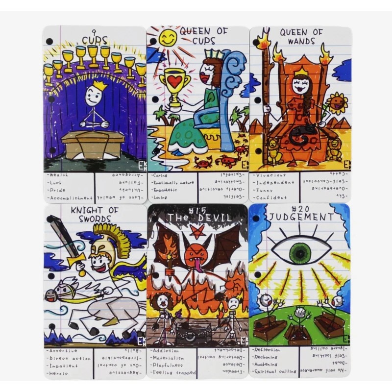 Doodle Tarot Cards A 78 Study Deck For Beginners Deck
