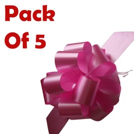 Ribbon Pull Bows Pink 50mm Large Gift Wrap Bows Florist Pull Bows Ribbon for Gift Wrapping Flower Arrangements Gift Baskets Hamper Wedding Cars Party Decorations 5 Pieces