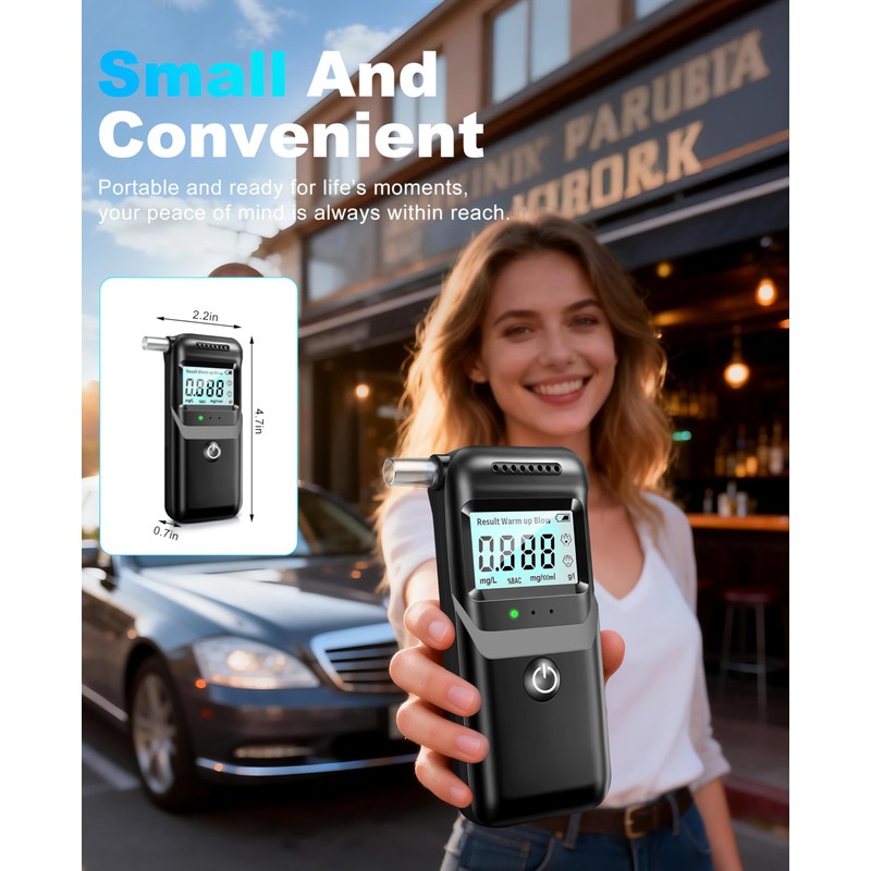 Breathalyzer, 2026 Upgraded Breathalyzers for Alcohol with LCD Digital Display,