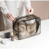 Clear Double-layer Travel Makeup Bag, Large Capacity Portable Cosmetic Toiletry