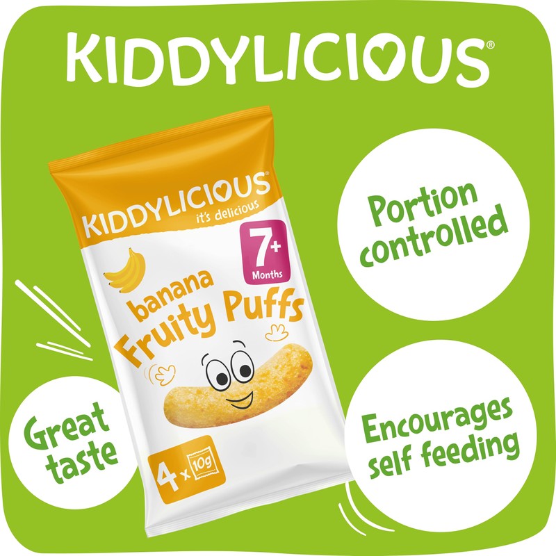 Kiddylicious Gluten-Free Banana Puffs Multipack, 40g (Pack of 3)