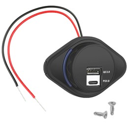 CADUFUELLY 12-24V USB Outlet, QC3.0 & PD3.0 USB-C Two Interfaces, Dual Port Charger Socket, Waterproof Fast Charger for Car RV Modified PD