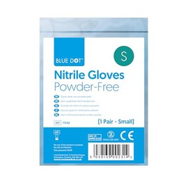 Blue Dots Nitrile Gloves (Pair) – Non-sterile – Latex-free – Smooth Examination Gloves - Small (2)