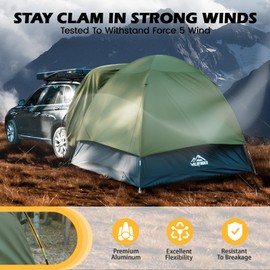 SUV Tent for Camping with Rainfly, Waterproof PU3000mm Double Layer Design, Car Tents for Camping SUV, SUV Tailgate Tent for Outdoor with Storage Bag, for SUV Van, Jeep, Pickup 8'W x 8'L x 7.2'H