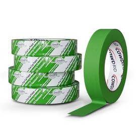 Cowdro 5 Rolls Green Masking Tape 1 Inch Wide, High Adhesive Painter's Tapes for Rough Surface, Clean Removal in 7 Days, Indoor and Outdoor, 1 Inch × 55 Yards