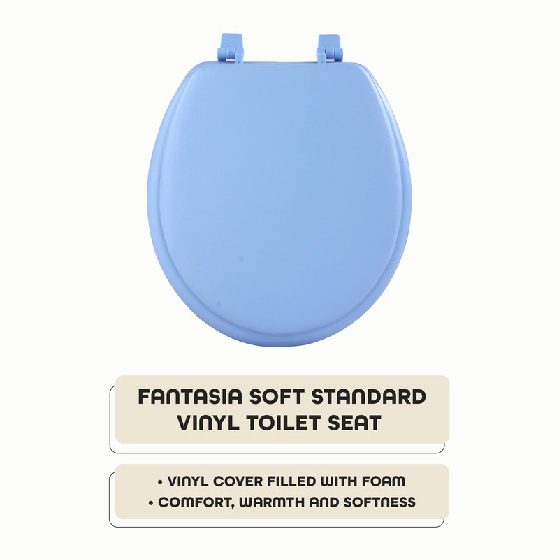 Soft Standard Vinyl Toilet Seat, Light Blue - 17 Inch