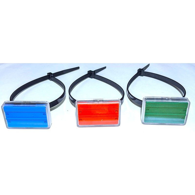 10 Sign Holders for Pipes and Technical Systems with Blue