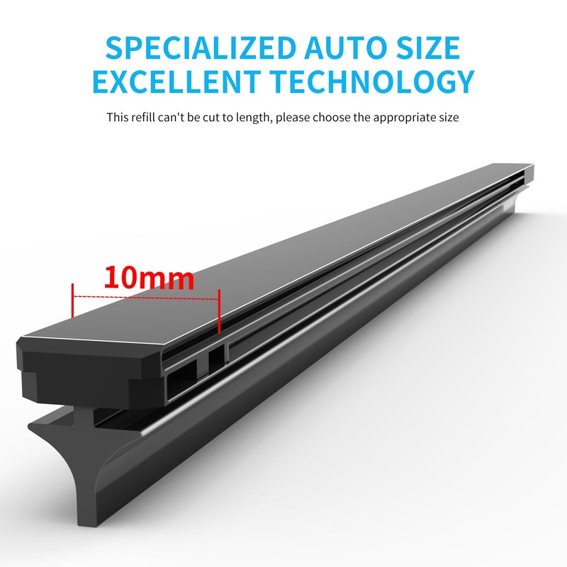 Wiper Blade Refill, 24''+19'' Windshield Wiper Refills 10 mm Fit